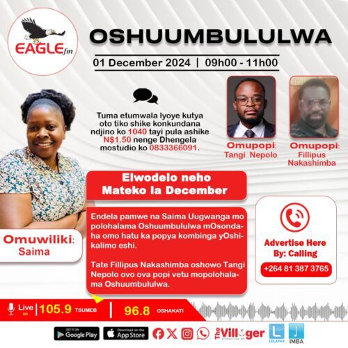 OSHUUMBULULWA PAMWE NA SAIMA (1 DECEMBER 2024)